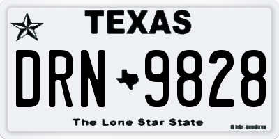 TX license plate DRN9828