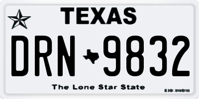 TX license plate DRN9832