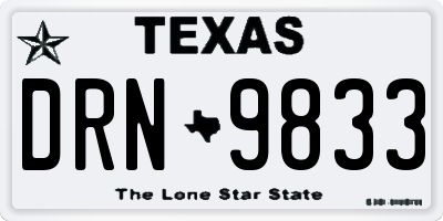 TX license plate DRN9833