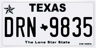TX license plate DRN9835
