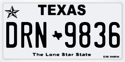 TX license plate DRN9836