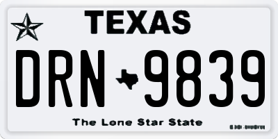 TX license plate DRN9839