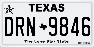TX license plate DRN9846