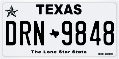TX license plate DRN9848