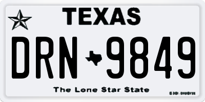 TX license plate DRN9849