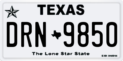 TX license plate DRN9850