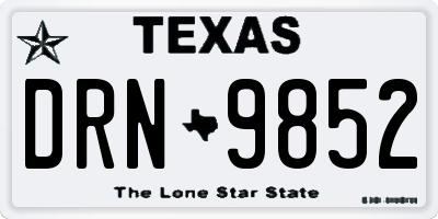 TX license plate DRN9852