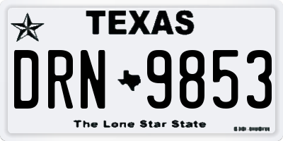 TX license plate DRN9853