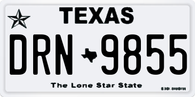 TX license plate DRN9855
