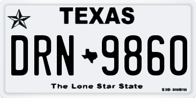 TX license plate DRN9860