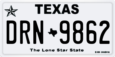 TX license plate DRN9862
