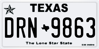 TX license plate DRN9863
