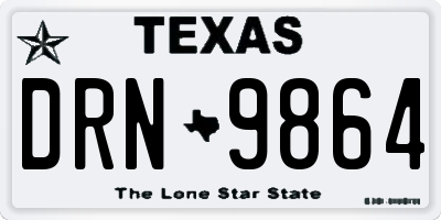 TX license plate DRN9864