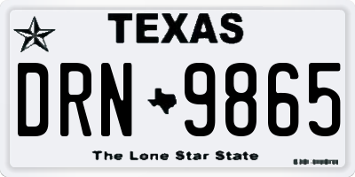 TX license plate DRN9865