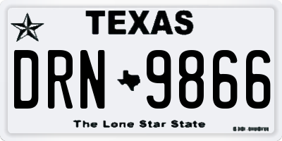 TX license plate DRN9866