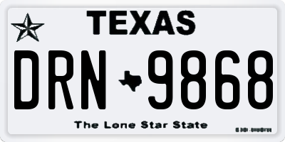 TX license plate DRN9868
