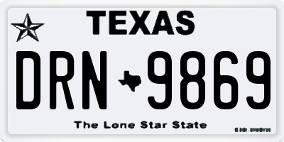 TX license plate DRN9869