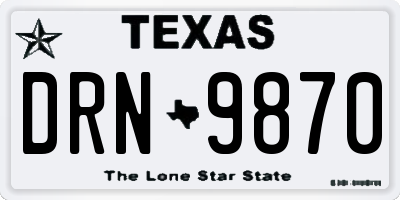 TX license plate DRN9870