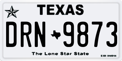 TX license plate DRN9873