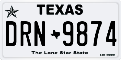 TX license plate DRN9874
