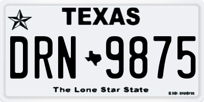TX license plate DRN9875