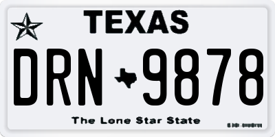 TX license plate DRN9878