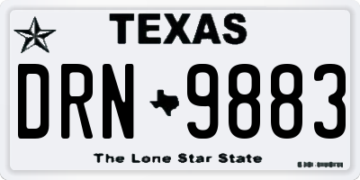 TX license plate DRN9883