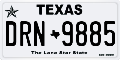 TX license plate DRN9885