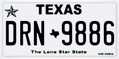 TX license plate DRN9886