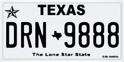 TX license plate DRN9888