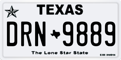 TX license plate DRN9889