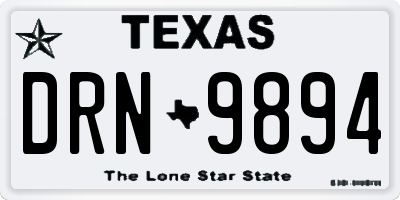 TX license plate DRN9894