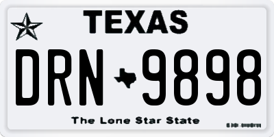 TX license plate DRN9898