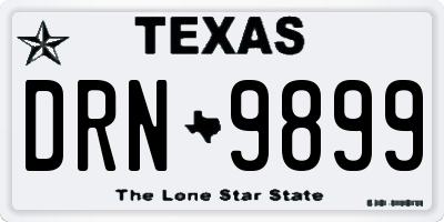 TX license plate DRN9899