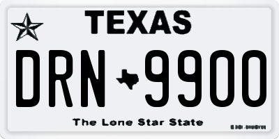 TX license plate DRN9900