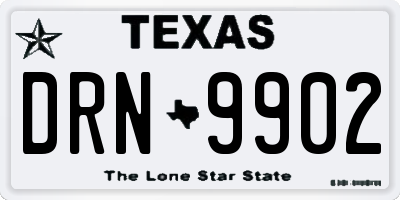 TX license plate DRN9902