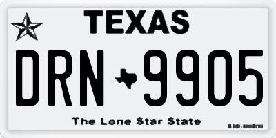 TX license plate DRN9905