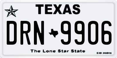 TX license plate DRN9906