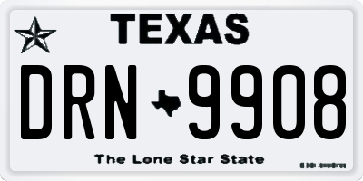 TX license plate DRN9908