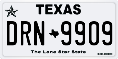 TX license plate DRN9909