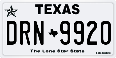 TX license plate DRN9920