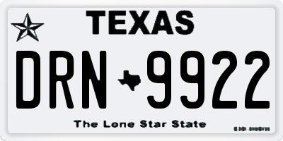 TX license plate DRN9922