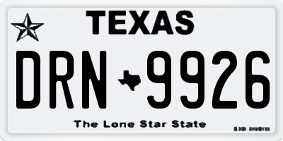 TX license plate DRN9926