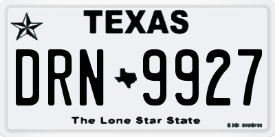 TX license plate DRN9927