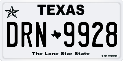 TX license plate DRN9928