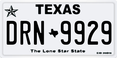 TX license plate DRN9929
