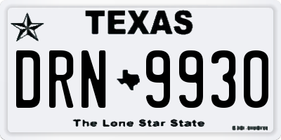 TX license plate DRN9930