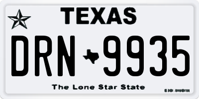 TX license plate DRN9935