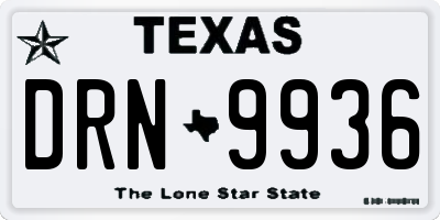 TX license plate DRN9936