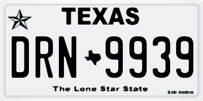 TX license plate DRN9939
